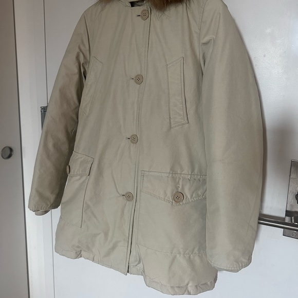 WOOLRICH ARCTIC PARKA RAMAR CLOTH WITH DETACHABLE FUR TRIM COL IGLOO WHITE SZ M - Picture 9 of 12